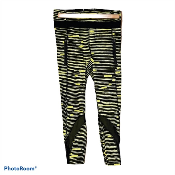 lululemon 4 Crop leggings Pace Rival Sea Wheeze - Picture 2 of 9